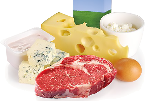 Milk, chesse, meat