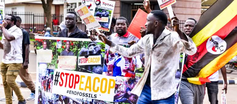 The student protest in Kampala is peaceful Protest against EACOP pipeline in Kampala