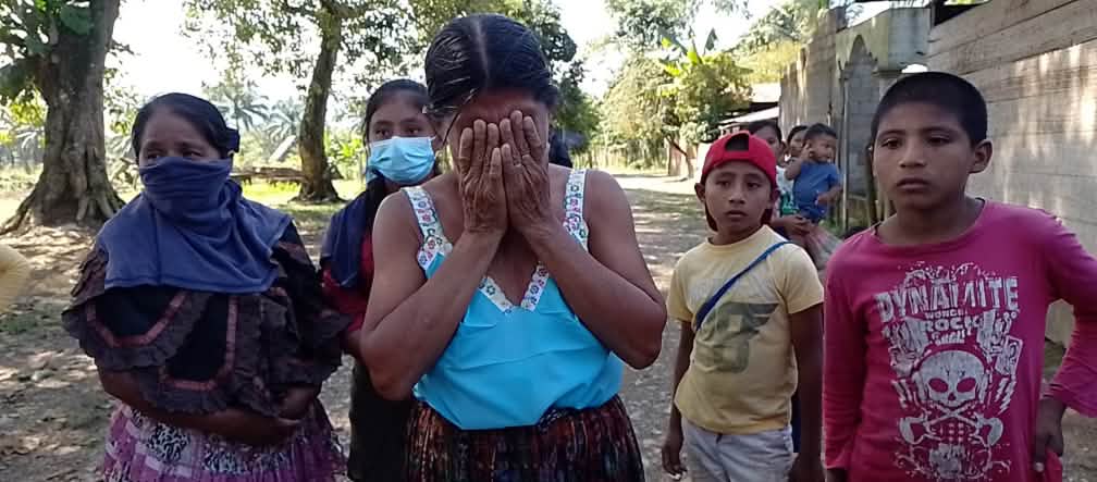 Women express their pain and outrage after a police operation in the Maya community of Chinabal Alto Traumatized Maya women and children