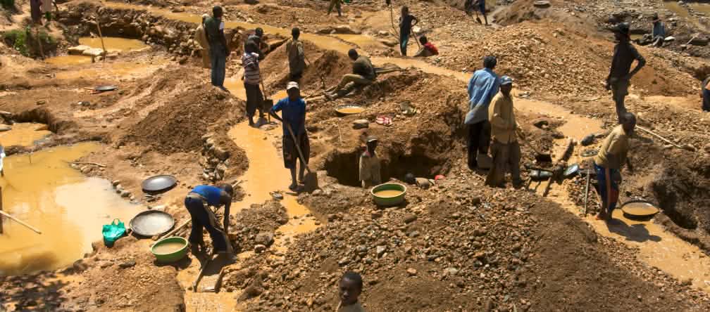 Militias and smugglers profit from destroying the environment and exploiting people for “blood minerals” Miners in DRC