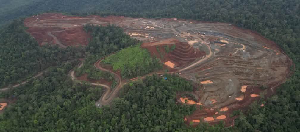 Brooke’s Point Municipality, 2024. Biodiversity-rich primary forest in Palawan UNESCO Man and Biosphere Reserve is being destroyed for a mine by Ipilan Nickel Corporation (INC) Nickel mine in the middle of a destroyed rainforest area