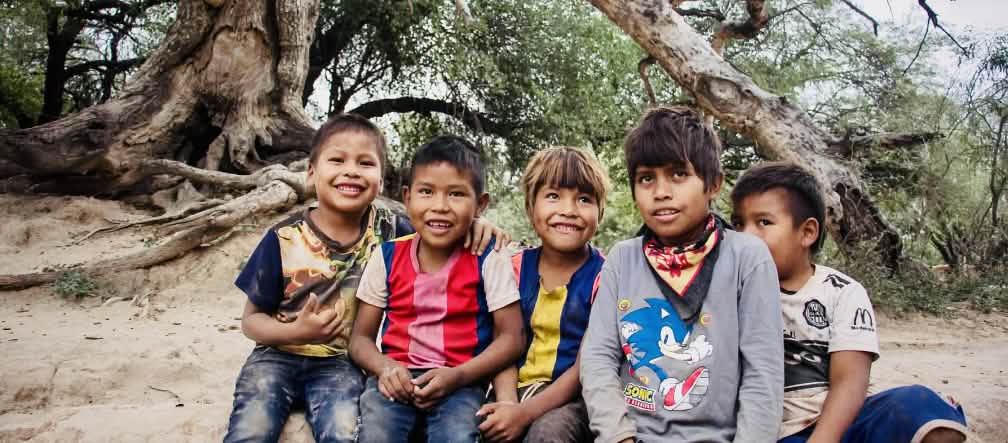Kids under a tree. Kids under a tree