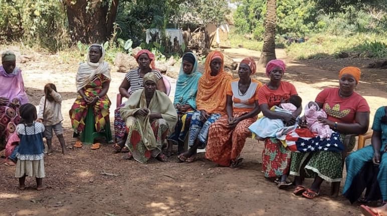 Women of the village of Hamdallaye at the Sangaredi bauxite mine in Guinea