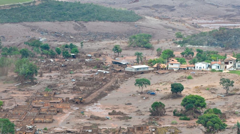 Region destroyed by the collapse of a dam in Mariana, Minas Gerais, Brazil