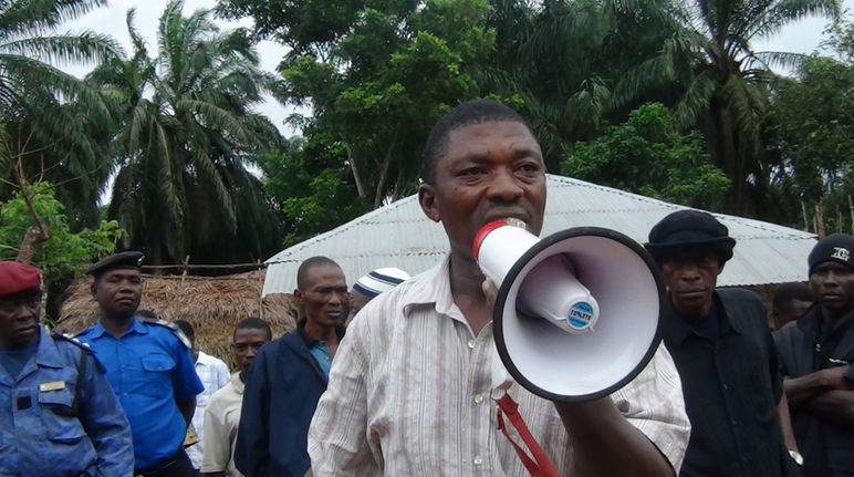 Protest against oil palm plantation